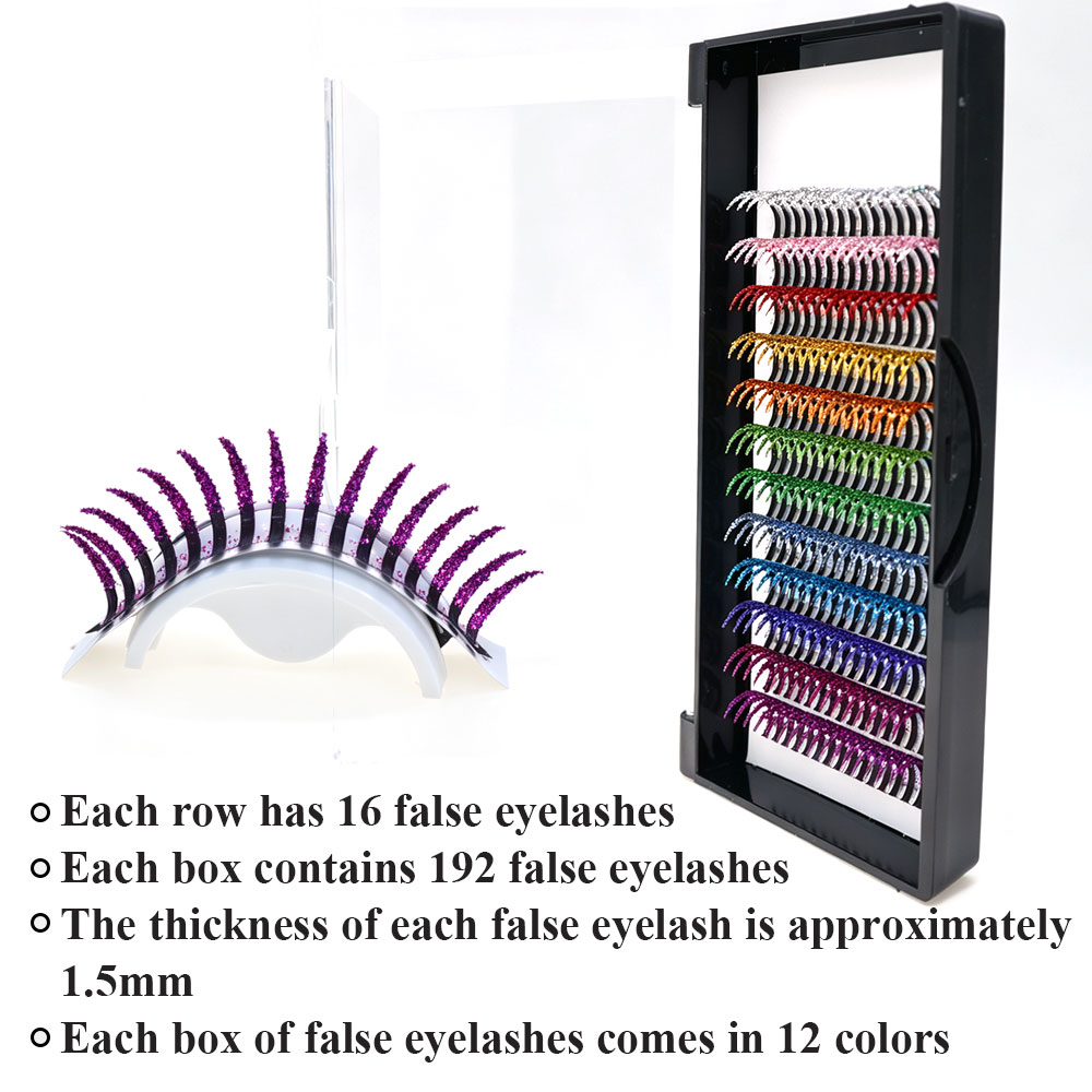 Kolorowe brokatowe rzęsy DIY w – Funny Eyelash Extension recenzja i cena